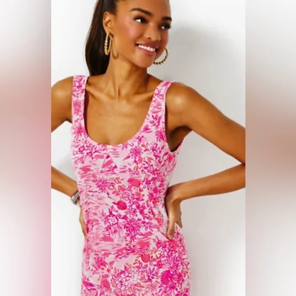 EUC Lilly Pulitzer Newberri Tank Dress in Seaside Scene Size Large - Picture 1 of 8